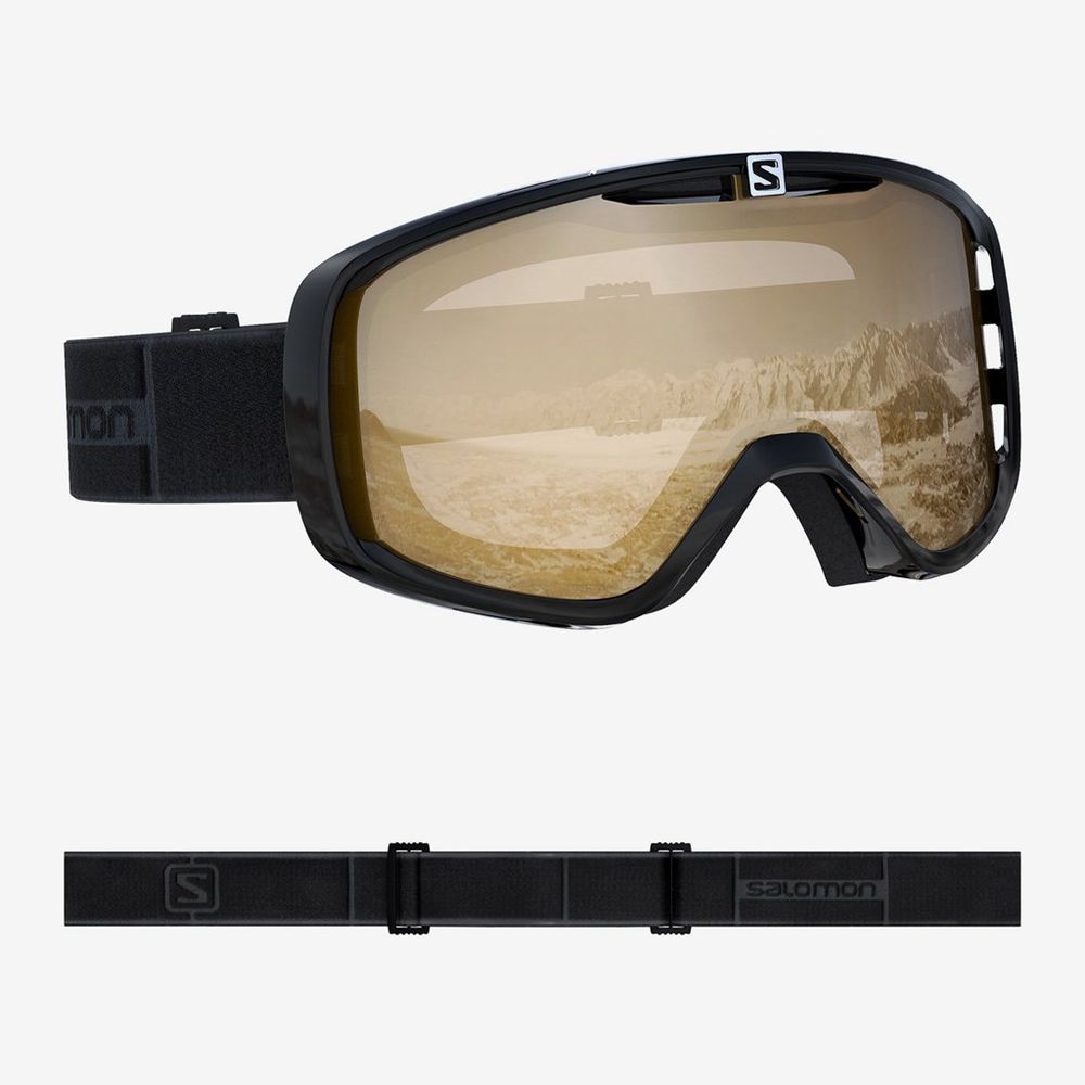 Salomon Singapore Mens Goggles - AKSIUM OTG BLACK Khaki | 63410-GLHD